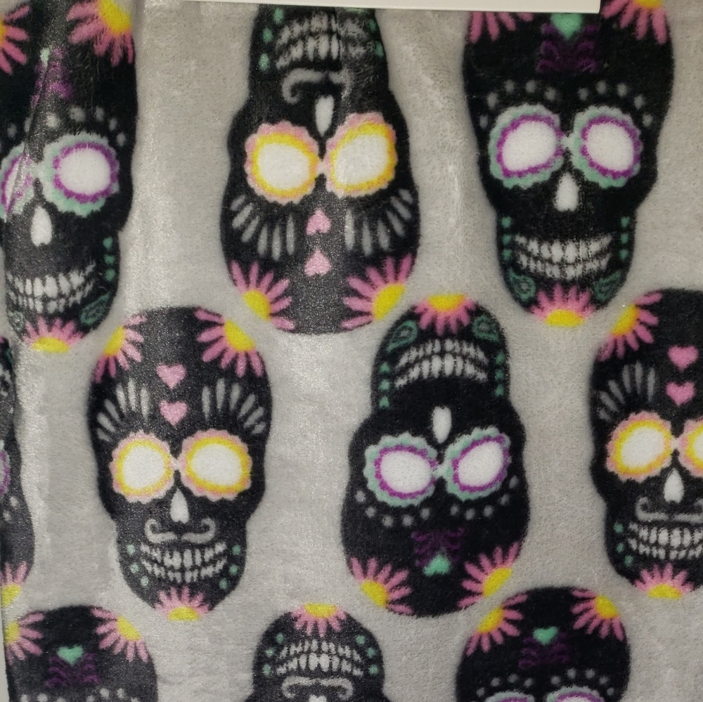 Brand new gray Skull throw